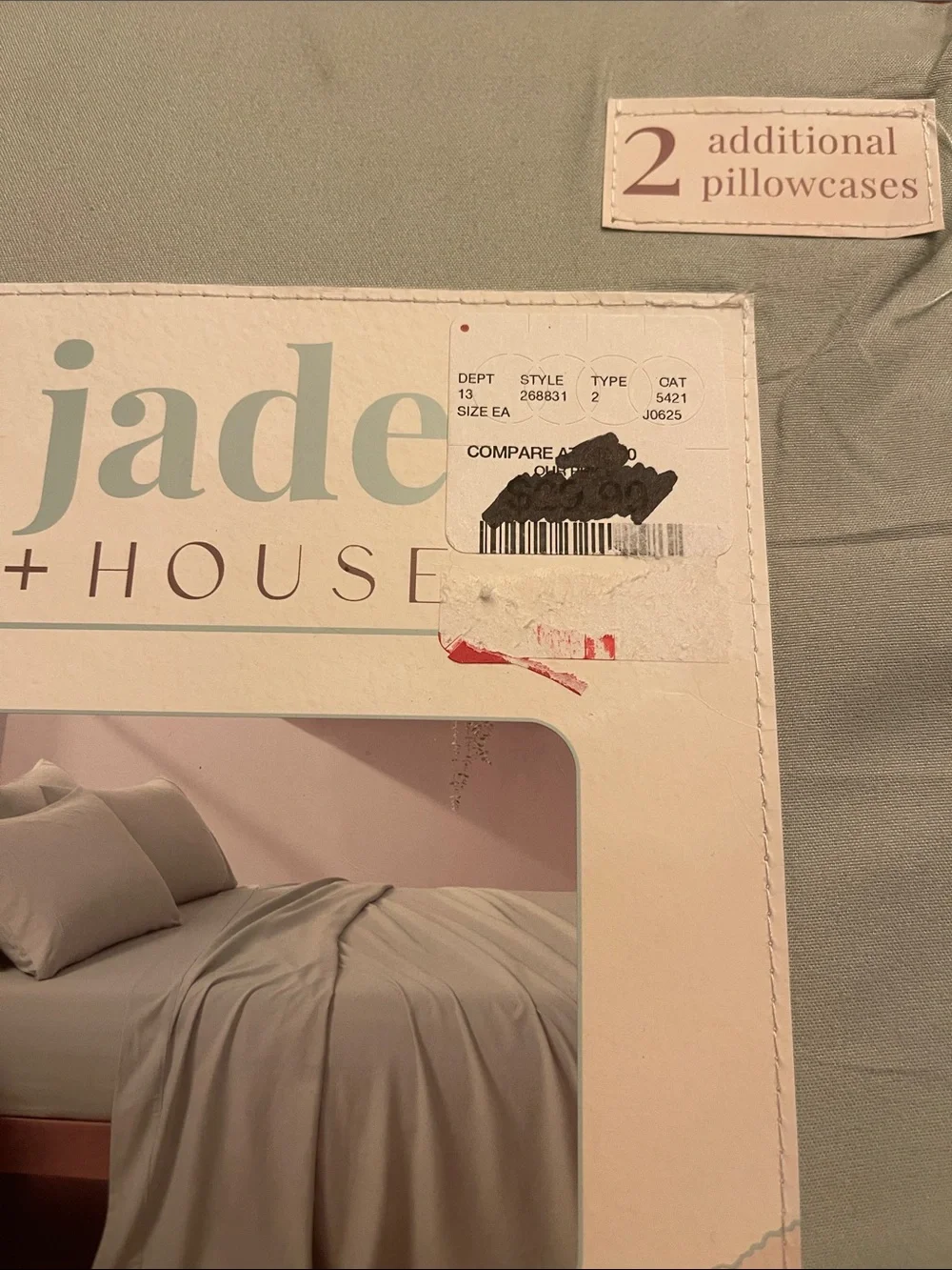 Jade + House King Sheet Set in Light Sage Green